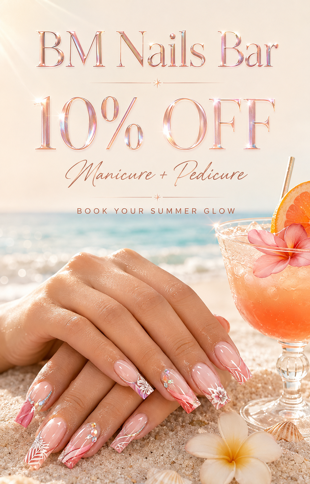 BM Nails Bar 10% off manicure and pedicure summer promotion